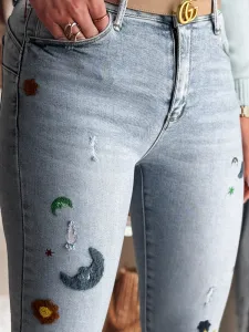 Dámske skinny rifle s výšivkou MOONAIR