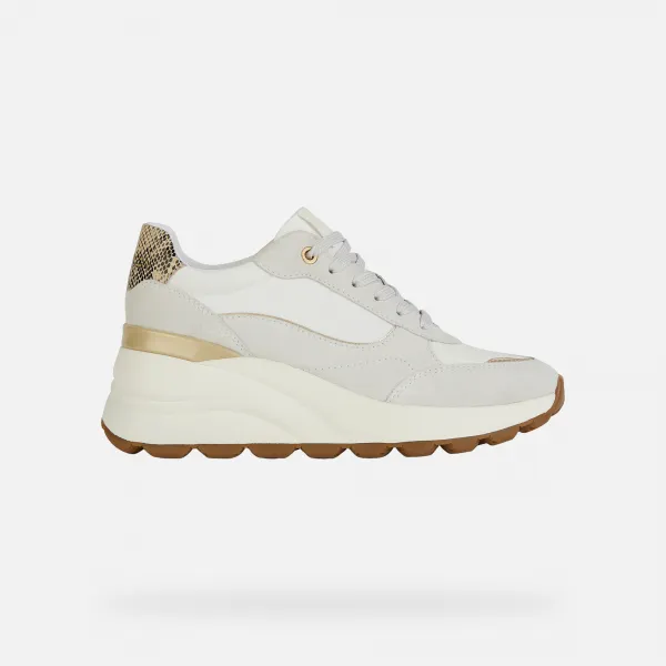 Cream women's sneakers Geox Spherica EC13 - Women's