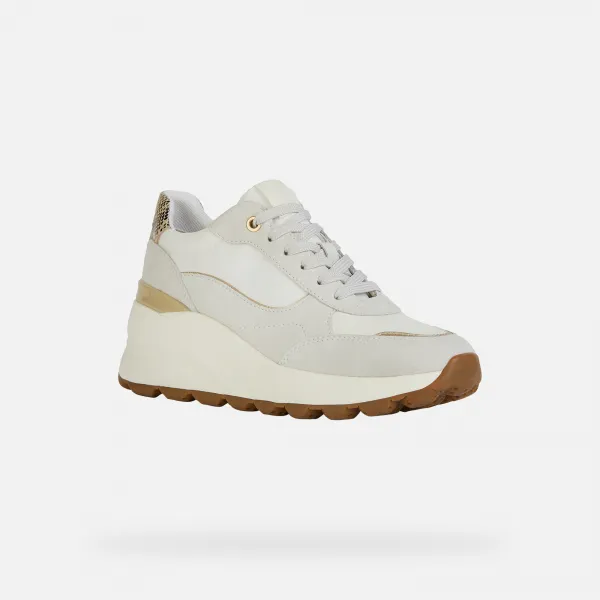 Cream women's sneakers Geox Spherica EC13 - Women's