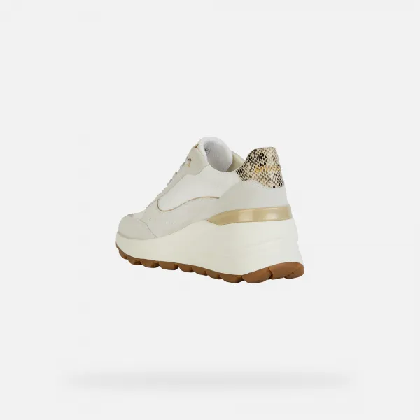 Cream women's sneakers Geox Spherica EC13 - Women's