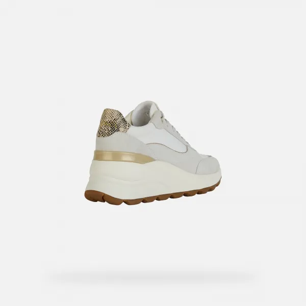 Cream women's sneakers Geox Spherica EC13 - Women's