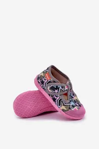 Boto Papučky Milami Detské Na Suchý Zips Šedo-Ružové Jasimrra