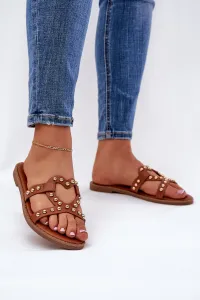 Boto Ozdobené Ploché Dámske Sandále Camel Adivrae