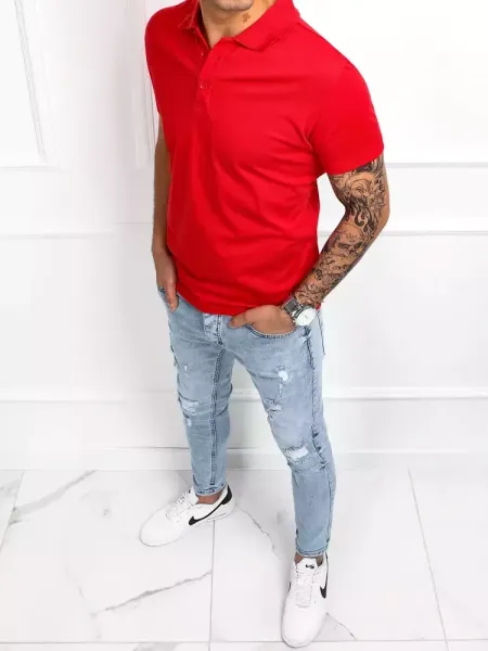 Pánske tričko s golierom DStreet Red