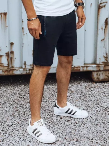 Tmavo modré pánske teplákové šortky Dstreet