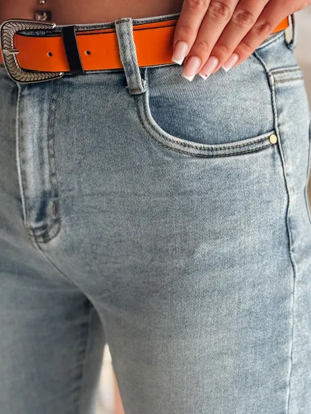 Dámske slim fit rifle CURVITA modré