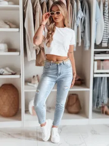 Dámske džínsy mom fit MOMWAY modré