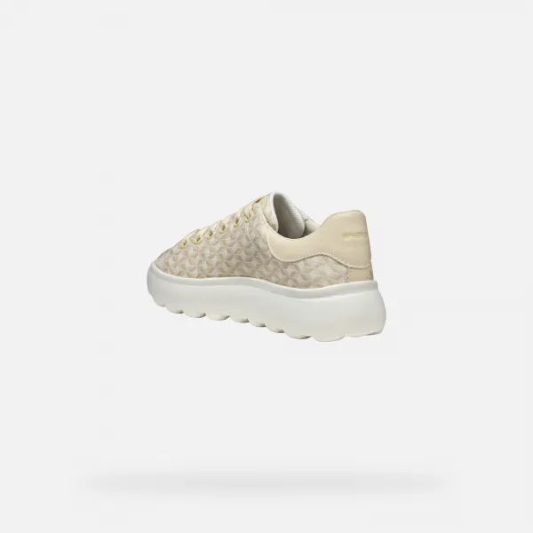 Cream women's sneakers Geox Spherica EC4.1 - Women's