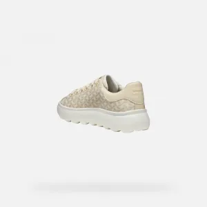 Cream women's sneakers Geox Spherica EC4.1 - Women's