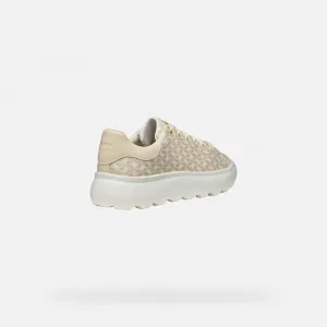 Cream women's sneakers Geox Spherica EC4.1 - Women's