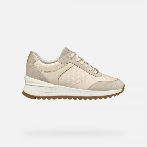 Cream women's sneakers Geox Desya - Women's
