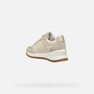 Cream women's sneakers Geox Desya - Women's