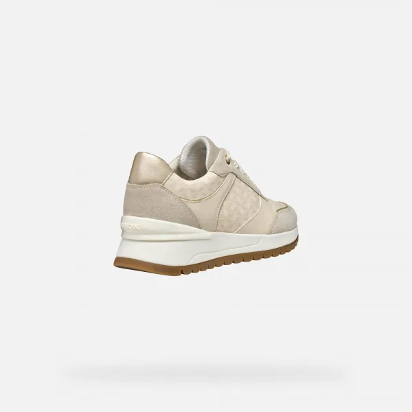 Cream women's sneakers Geox Desya - Women's