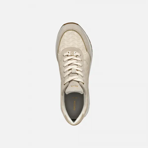 Cream women's sneakers Geox Desya - Women's