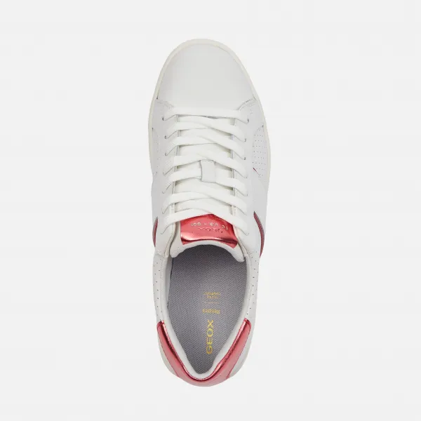 White women's sneakers Geox Spherica ECUB-1 - Women's