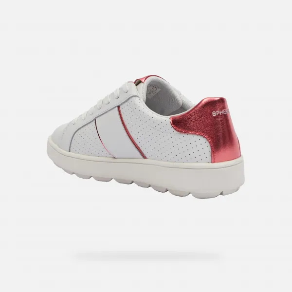 White women's sneakers Geox Spherica ECUB-1 - Women's