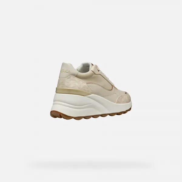 Cream women's sneakers Geox Spherica EC13 - Women's