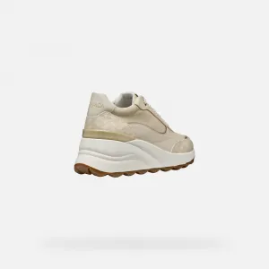 Cream women's sneakers Geox Spherica EC13 - Women's