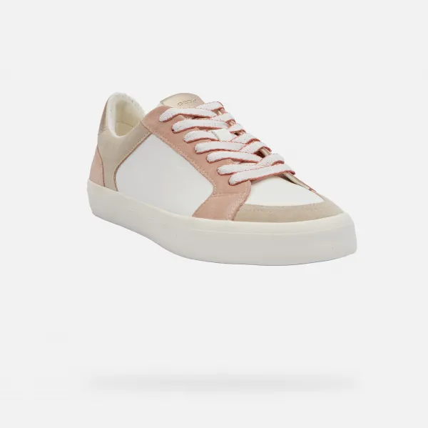 Cream women's sneakers Geox Emmeleny - Women's