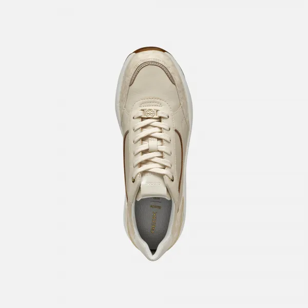 Cream women's sneakers Geox Spherica EC13 - Women's