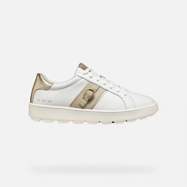 White women's sneakers Geox Spherica ECUB-1 - Women's