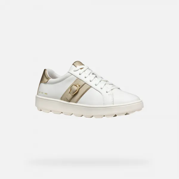 White women's sneakers Geox Spherica ECUB-1 - Women's