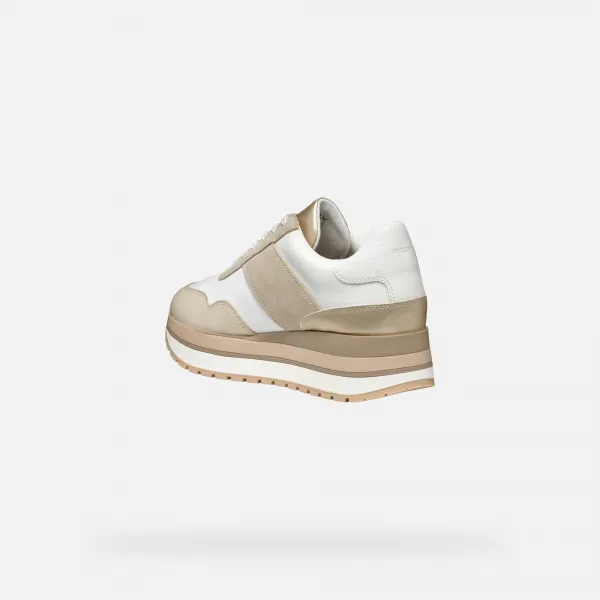 White women's sneakers Geox Nekency - Women's