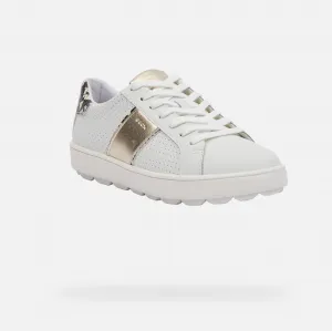 White women's sneakers Geox Spherica ECUB-1 - Women's