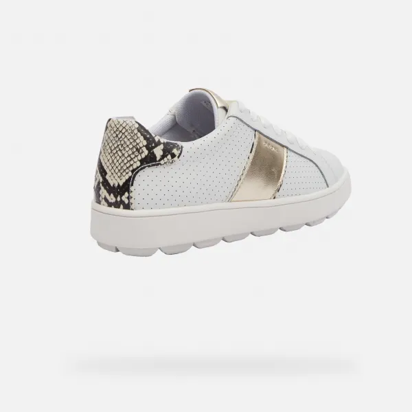 White women's sneakers Geox Spherica ECUB-1 - Women's