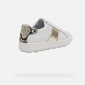 White women's sneakers Geox Spherica ECUB-1 - Women's