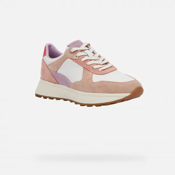 White women's sneakers Geox Amabel - Women's