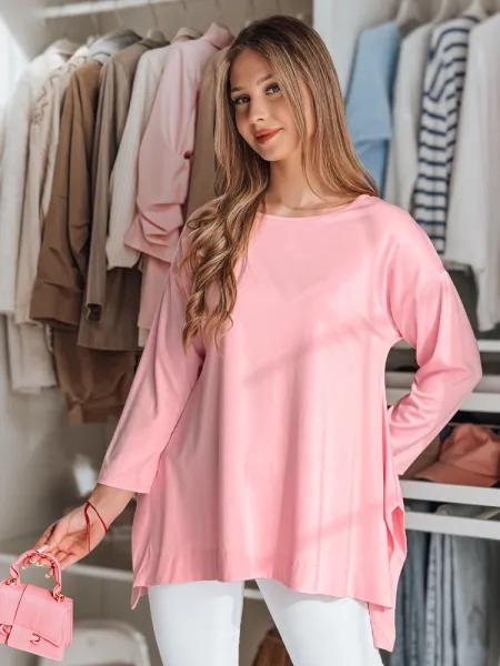 Ružová oversize blúzka s wisiorkom