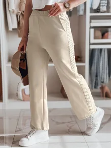 Dámske pruhované nohavice wide leg LUXEEN