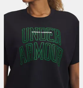 Dámske tričko s krátkym rukávom UNDER ARMOUR UA W VARSITY MIX HW SS CROP-BLK