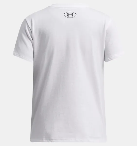 Dievčenské tričko s krátkym rukávom UNDER ARMOUR UA Big Logo UA Fill SS-WHT