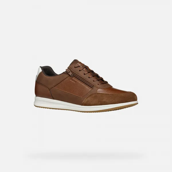 Brown men's sneakers Geox Avery - Men's
