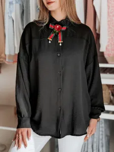Dámska oversize blúzka s mašľou