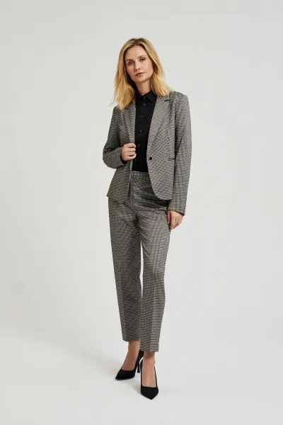 Women's elegant houndstooth type pants MOODO - beige
