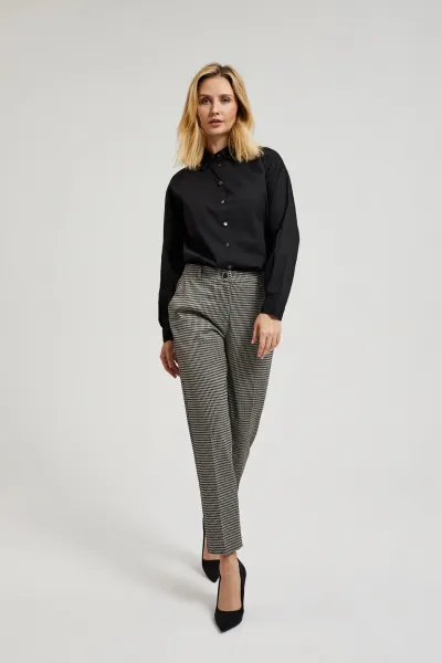 Women's elegant houndstooth type pants MOODO - beige