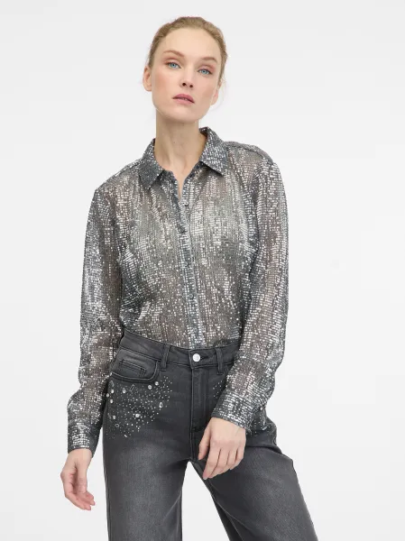 Silver Women's Collared Blouse ORSAY - Women's