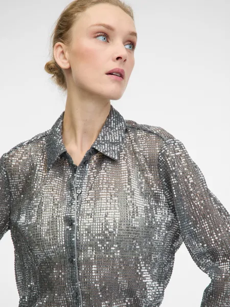 Silver Women's Collared Blouse ORSAY - Women's