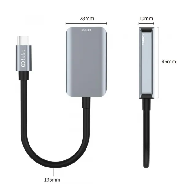 Tech-Protect UltraBoost adaptér USB-C - HDMI 4K 60Hz, čierny