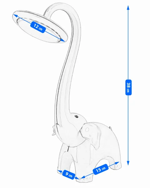DECOREUM LED stolová lampa slona