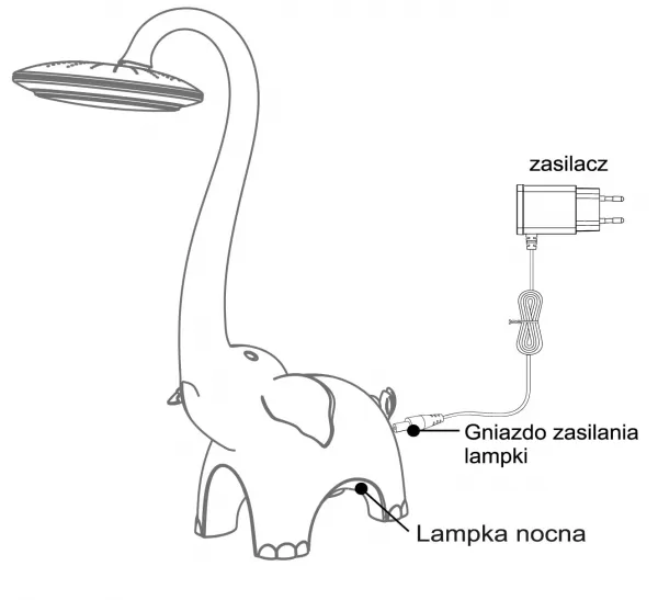 DECOREUM LED stolová lampa slona