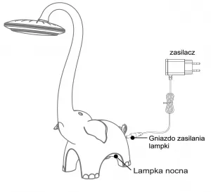 DECOREUM LED stolová lampa slona