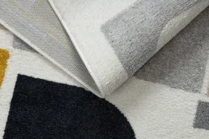 Koberec FUSION 0213 geometrický / moderný / abstraktný, biely / žltý