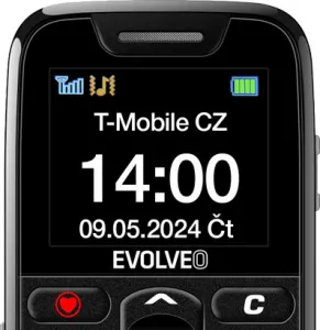 EVOLVEO EasyPhone, mobilní telefon pro seniory s nabíjecím stojánkem, černá