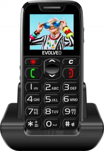 EVOLVEO EasyPhone, mobilní telefon pro seniory s nabíjecím stojánkem, černá