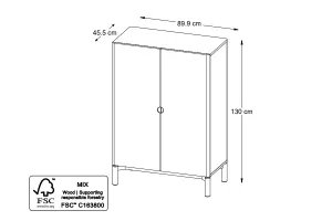 Furniria Dizajnová skrinka Takayoshi 130 cm tmavohnedá