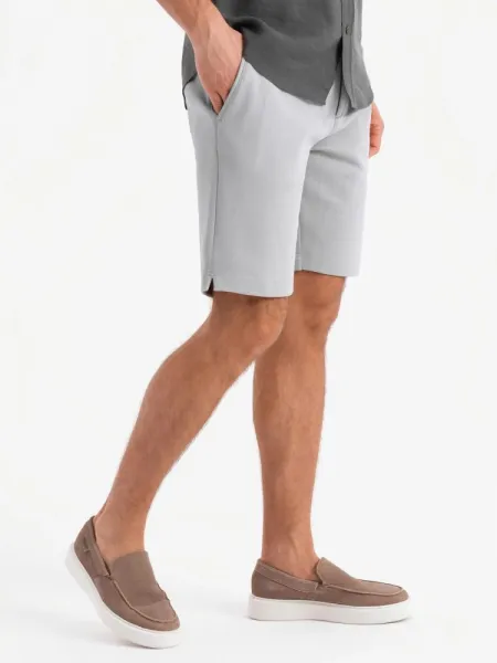 Elegantné kraťasy pre pánov svetlo-šedé